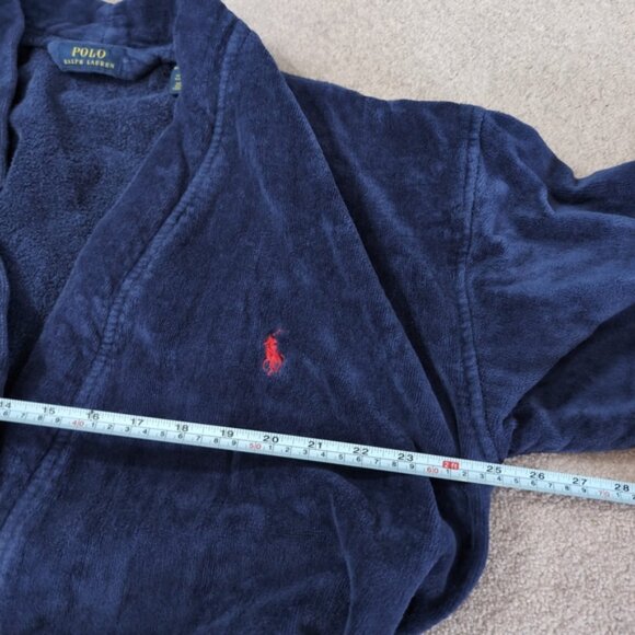 Ralph Lauren Polo Men's Preppy Old Money Soft Cotton Kimono Velour Robe S/M - Picture 11 of 12